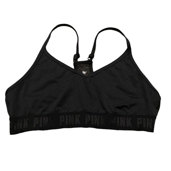 Pink Victoria Secret Black Athletic Sport Bra - Picture 1 of 5